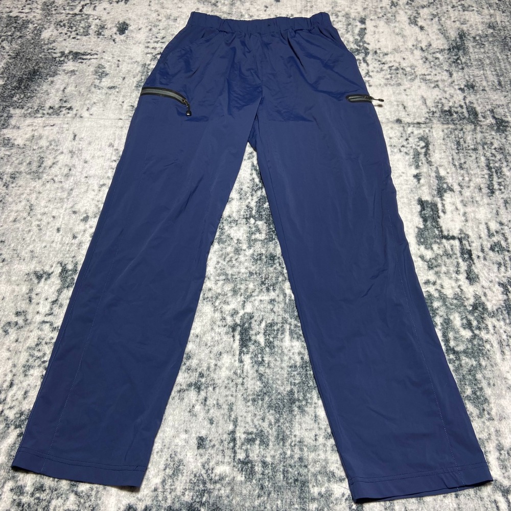 Little Donkey Andy Women's XL Navy Blue Cargo Pants Elastic Waist‎ Zip Pockets